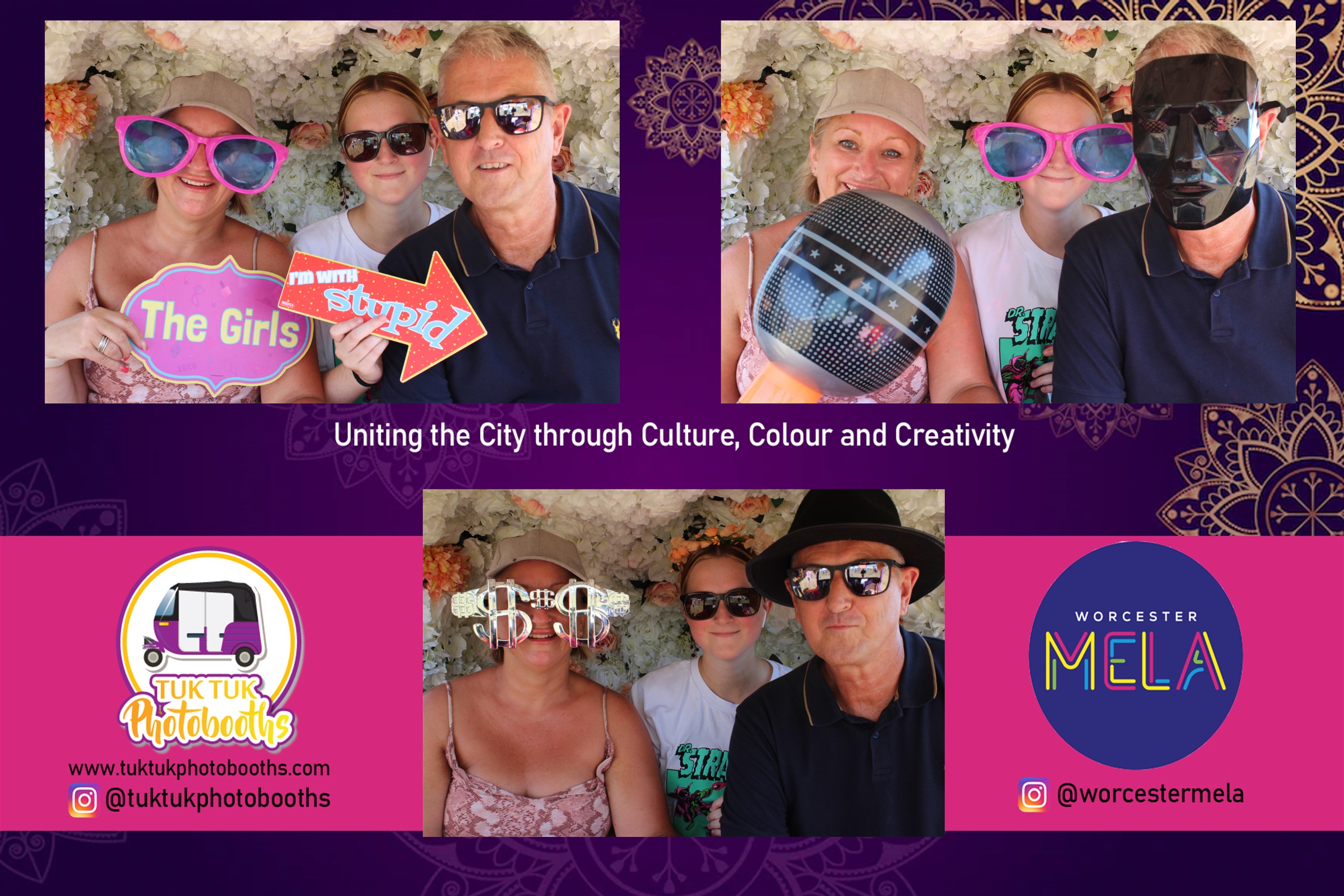 Guests enjoying photobooth asian mela